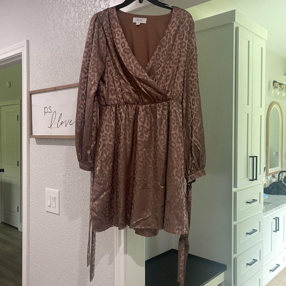 Brown leopard dress
